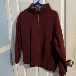 1/4 Zip Burgundy Sweatshirt